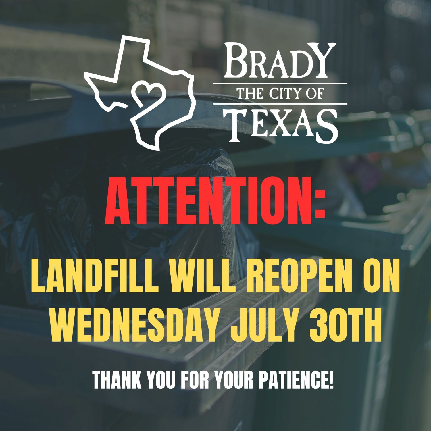 Landfill Reopening Update